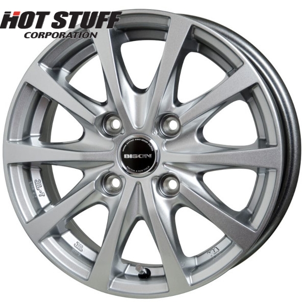 ホイールのみ1本 HOT STUFF BISON BN-02 (S) 14インチ 5.0J PCD114.3/4H インセット：42 バイソン BN-02