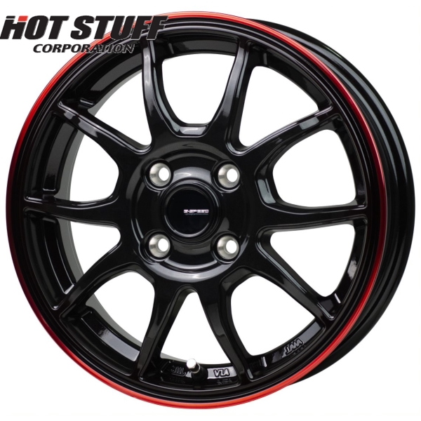 ホイールのみ1本 HOT STUFF G.speed P06 (BK/RED) 16インチ 6.0J PCD：100/4H インセット：45 ジースピード P-06