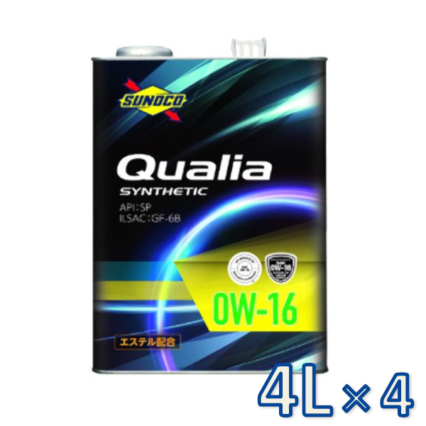 sunoco エンジンオイル Qualia 0W-16 4L×4 クオリア スノコ