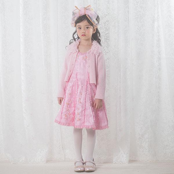 mezzo piano メゾピアノ(mezzo piano)フルーティギンガム ワンピース