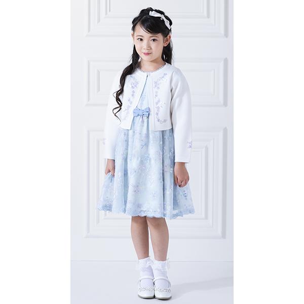 メゾピアノ(mezzo piano)花ブーケレース刺しゅう ワンピース