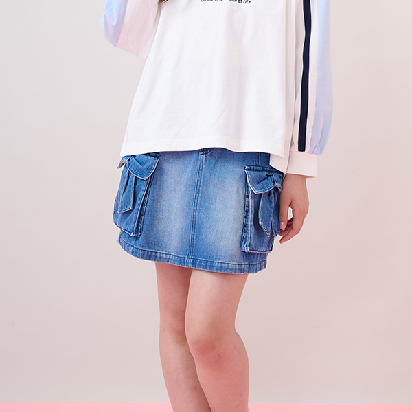 メゾピアノジュニア(mezzo piano junior)リボンフラップカーゴスカパン