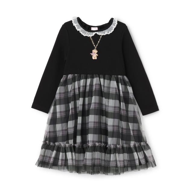 【人気商品再入荷】【直営店で取り扱い無し】チェックチュール　ドッキングワンピース【60％OFF】【SALE】【O_60】【outlet】【outlet】【ot】