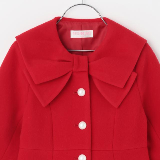 リボンカラー　ウールコート【60％OFF】【SALE】【O_60】【outlet】【ot】_1