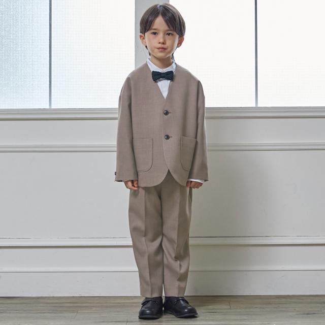 Petit Mainプティマイン　フォーマルスーツ120cm キッズ プティマイン(petit main)【セミフォーマル】ノーカラーJK+ロング