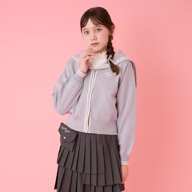 メゾピアノジュニア(mezzo piano junior)セーラーカーディガン＆ハイネックTシャツセット