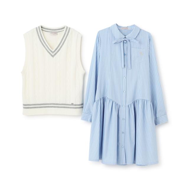 ニットベスト＆シャツワンピースセット【20％OFF】【SALE】【O_29】【26SS】【SSSL】_1