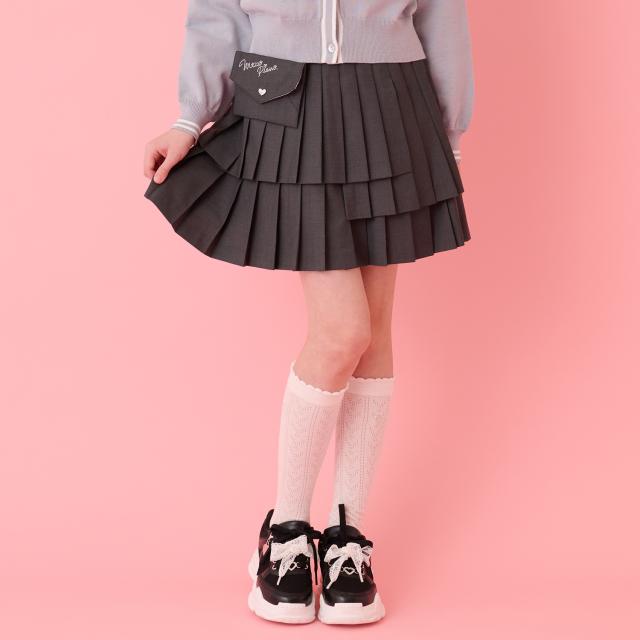 メゾピアノジュニア(mezzo piano junior)レターポーチつき3段プリーツスカパン 12,456円
