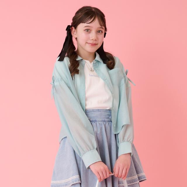 メゾピアノジュニア(mezzo piano junior)シアーシャツ＆リブTシャツセット