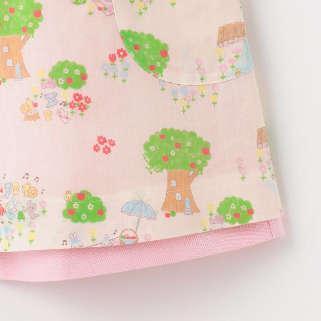 ケーピー(KP)ローン総柄×シャンブレー　リバーシブルジャンパースカート