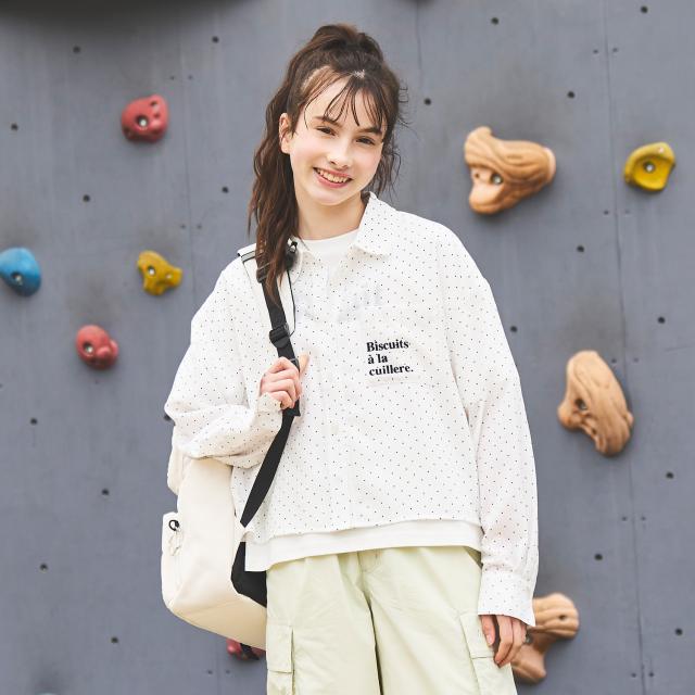 ポンポネットジュニア(pom ponette junior)【130cmあり】シアーシャツ×インナーTシャツセット