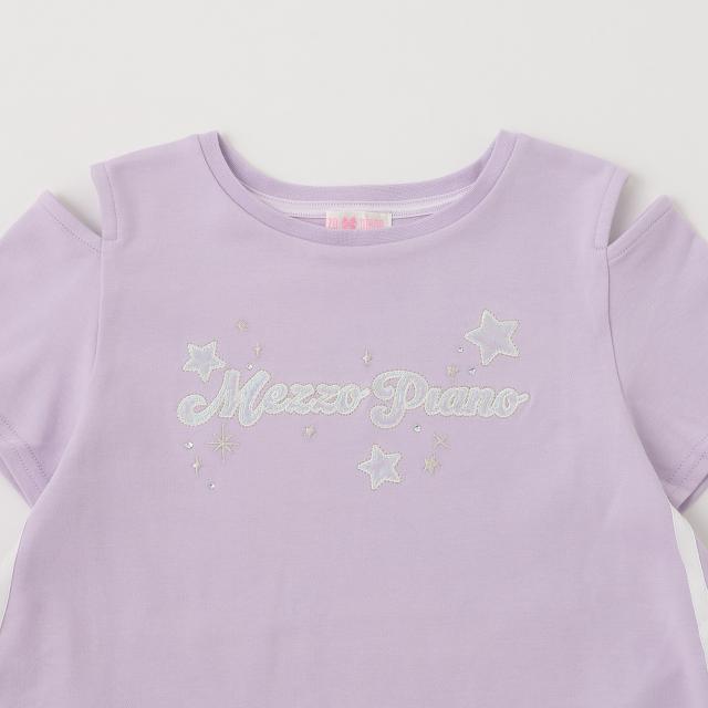 メゾピアノ(mezzo piano)メッシュZIPパーカ　＆肩開きカットワンピースセット_6
