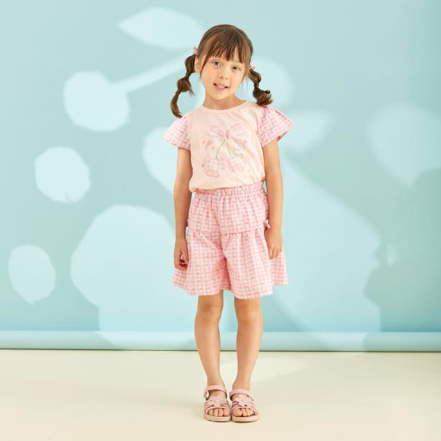 ケーピー(KP)【防虫加工】フルーツプリントT＆キュロットセット