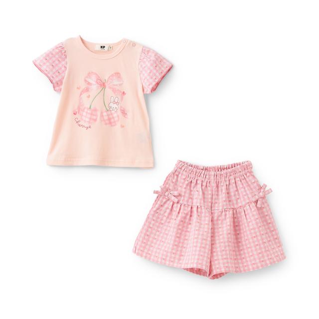ケーピー(KP)【防虫加工】フルーツプリントT＆キュロットセット_1