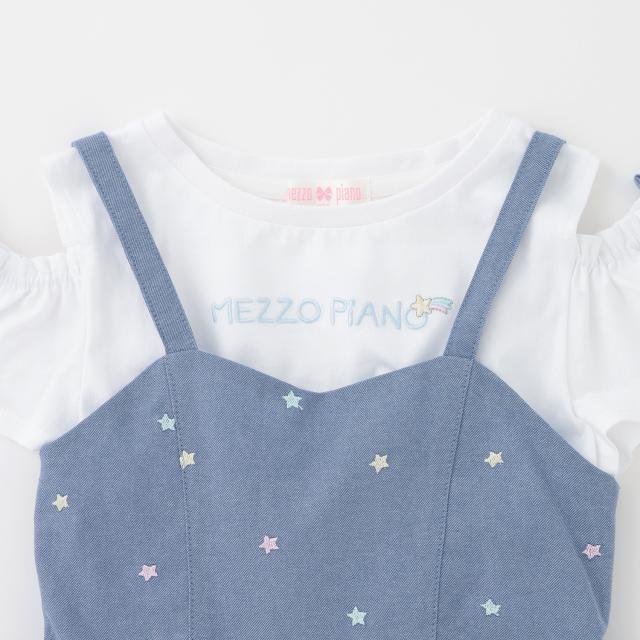 メゾピアノ(mezzo piano)肩開き半袖Tシャツ＆星キャミワンピースセット_7