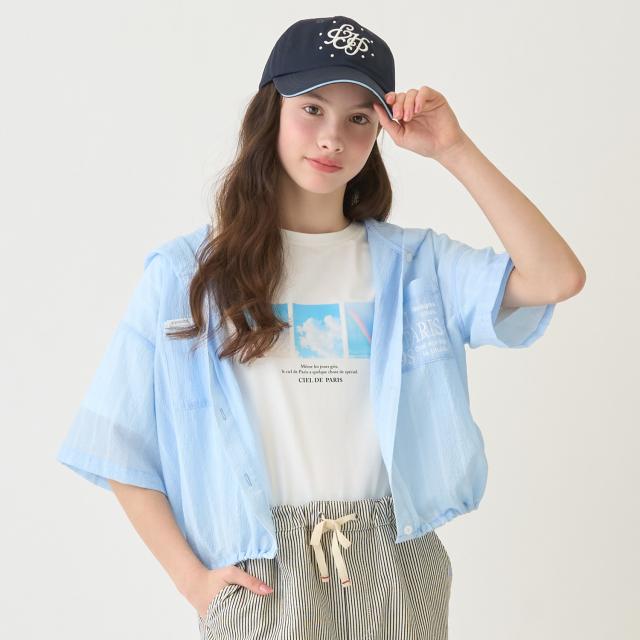ポンポネットジュニア(pom ponette junior)【130cmあり】シアーシャツパーカ＆Tシャツセット