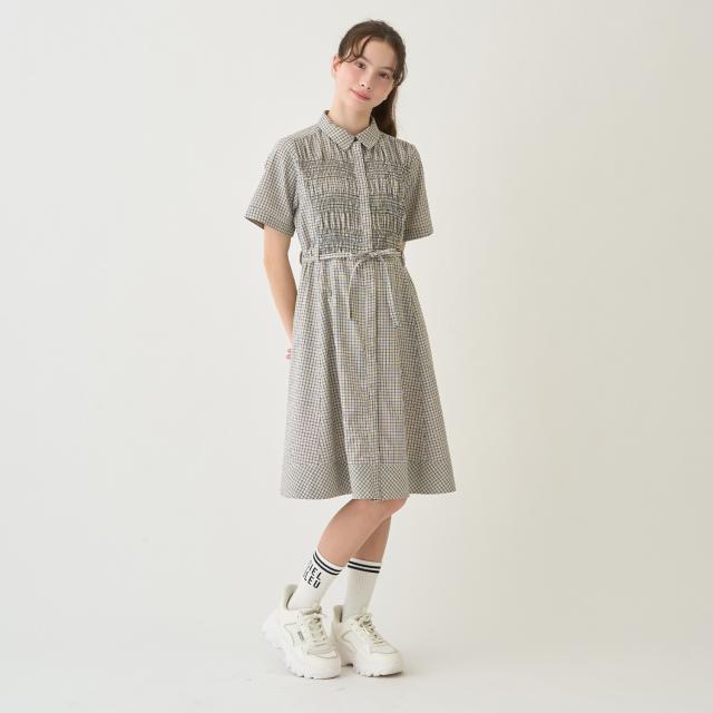 ポンポネットジュニア(pom ponette junior)シャーリングワンピース