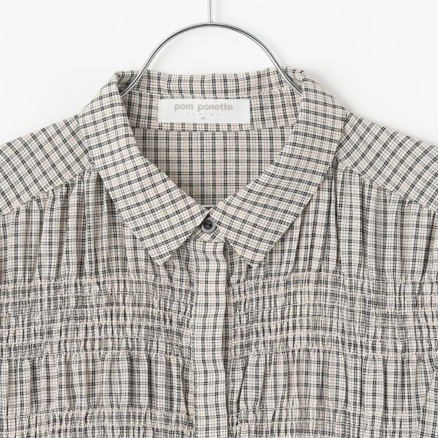 ポンポネットジュニア(pom ponette junior)シャーリングワンピース_1