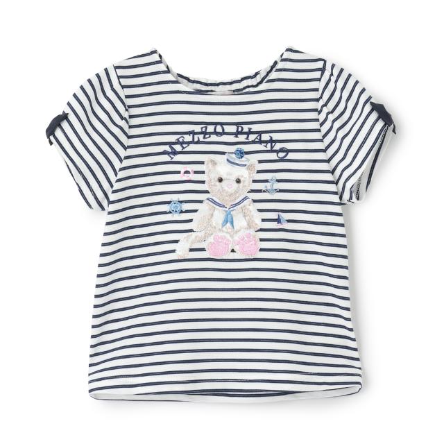 メゾピアノ 半袖 Tシャツ うさぎ パフェ キャンディ 90cm メゾピアノ(mezzo piano)ウサギ・ネコ マリン半袖Tシャツ【公式通販】