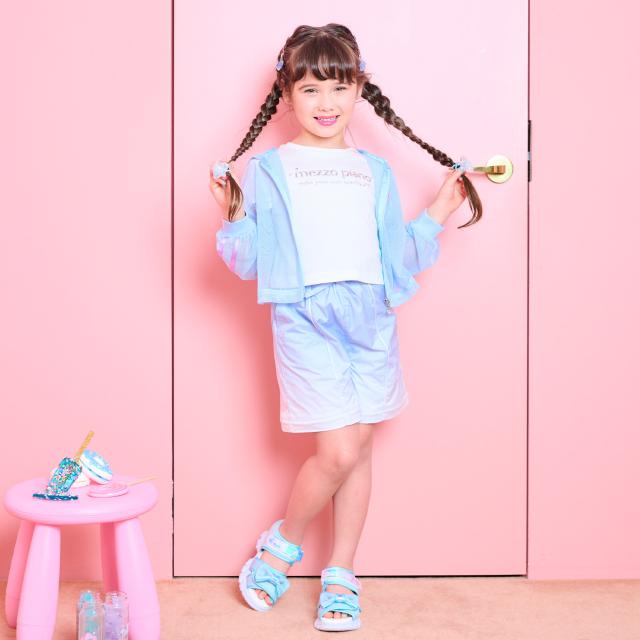 メゾピアノ(mezzo piano)メッシュZIPパーカ　＆肩開きTシャツセット【接触冷感】_1