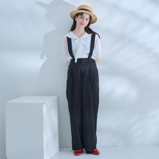 ポンポネット　アミ(POM PONETTE AMI)【AMI】サスペンダーつきドットパンツ