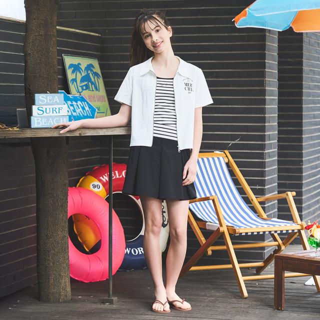 ポンポネットジュニア(pom ponette junior)【SWIM】【UVカット】ジップアップコーデ3点セット