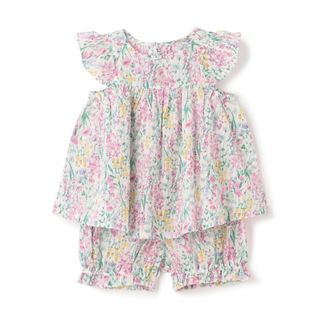 キリンのソフィー(Sophie la girafe)リップル花柄ベビースーツ【日本製】