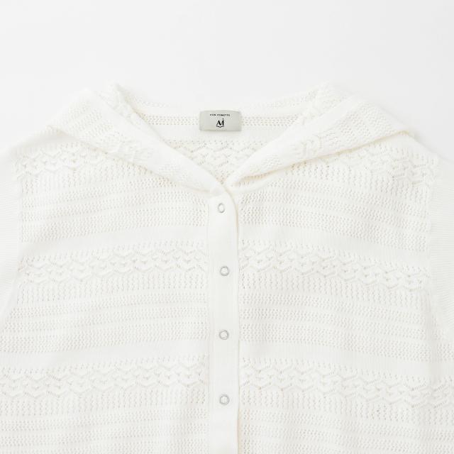 ポンポネット　アミ(POM PONETTE AMI)【AMI】透かしニットパーカ×ロゴ刺しゅうタンクトップセット_2
