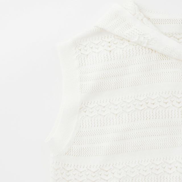 ポンポネット　アミ(POM PONETTE AMI)【AMI】透かしニットパーカ×ロゴ刺しゅうタンクトップセット_3