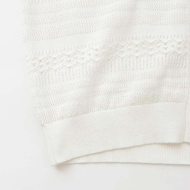 ポンポネット　アミ(POM PONETTE AMI)【AMI】透かしニットパーカ×ロゴ刺しゅうタンクトップセット_4