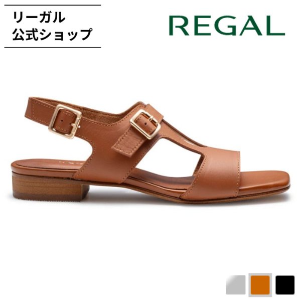 リーガル 公式 REGAL F01S フラットサンダル キャメル サンダル レディース リーガル