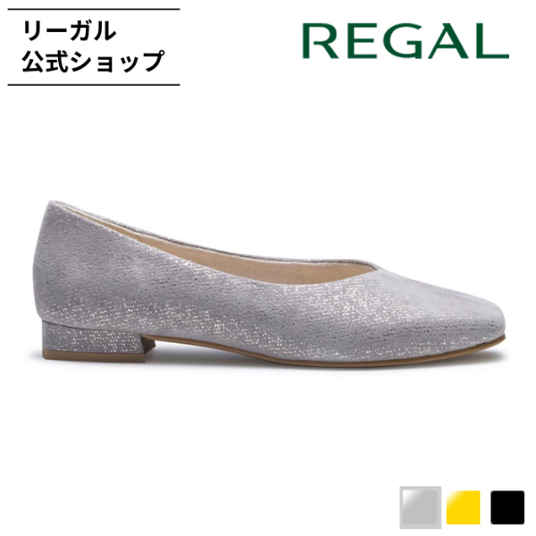 リーガル 公式 REGAL F69Q スクエアカッターシューズ グレースエード フラットシューズ レディース |