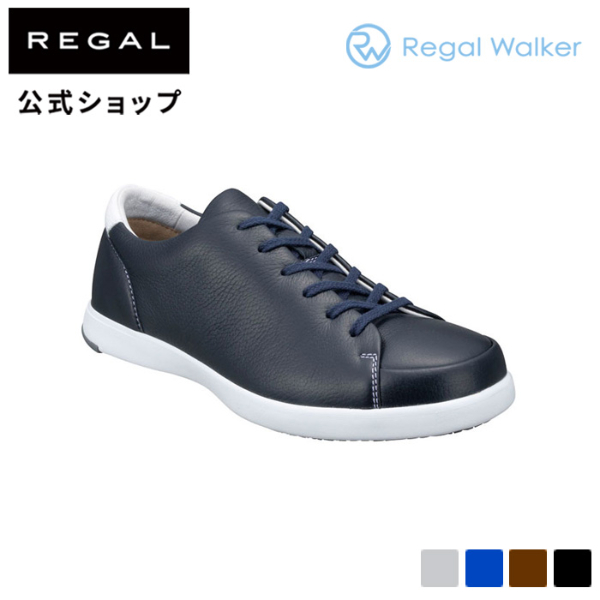 リーガル 公式 Regal Walker 324W ディアスキン スニーカー ネイビー メンズ | リーガルウォーカー 革靴 本革 レザースニーカー