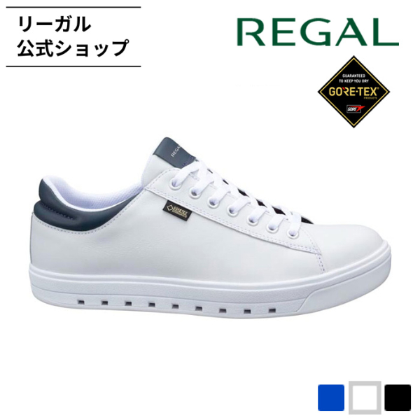 リーガル 公式 REGAL 51DL コートスニーカー GORE-TEX SURROUND ホワイトネイビー スニーカー メンズ | ゴアテックス 白 ローカット オールウェザースニーカー カジュアル 定番