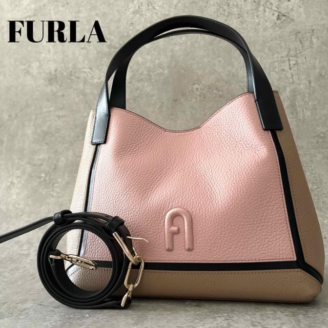 極美品】FURLA プリムラ ホーボー S 2way ハンド ショルダーバッグ 極美品】FURLA プリムラ ホーボー S 2way ハンド ショルダーバッグ