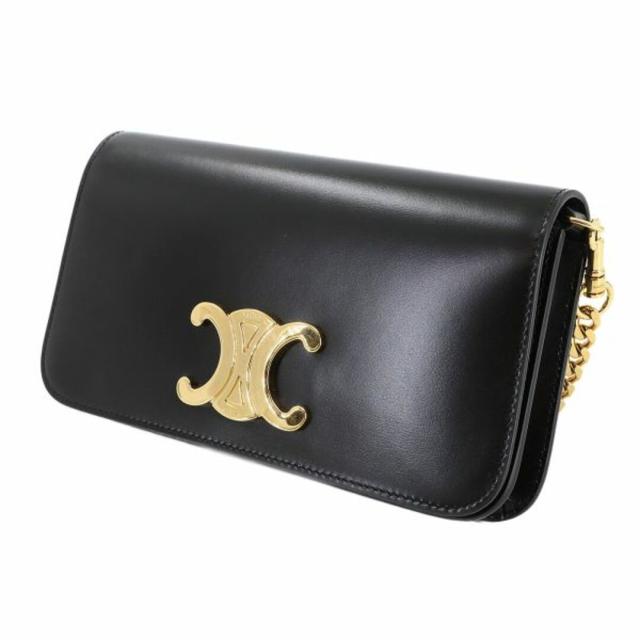 セリーヌ CELINE トリオンフ マルチポシェット 2way チェーンハンド ショルダー バッグ レザー ブラック CELINE セリーヌ 未使用バッグ 未使用 セリーヌ CELINE トリオンフ