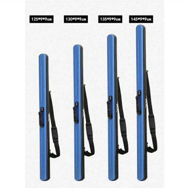 ロッドケース ハード 釣り竿収納バッグ 収納バッグ 耐衝撃 ライトロッドケース 肩掛け 大容量 防水性 コンパクト スリム ブラック 飛行機 車