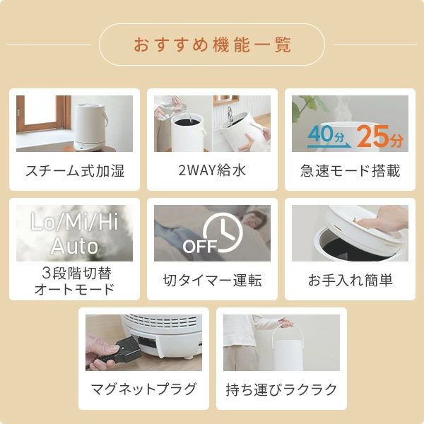 【15%オフクーポン 11/17 23:59迄】加湿器 スチーム式加湿器 上部給水 急速モード搭載 すぐに沸く タンク容量 2.8L  KS-GD281(W)  スチーム加湿器 加湿機 スチーム加湿機 スチーム式加湿機 加熱式 大容量 卓上 おしゃれ