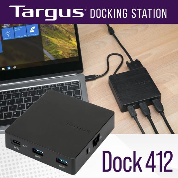 Targus DOCK412 4K Type-C接続 最大60W パワーデリバリー対応 ドッキングステーション 高機能 接続機器 増設 接続ポート 周辺機器 集約