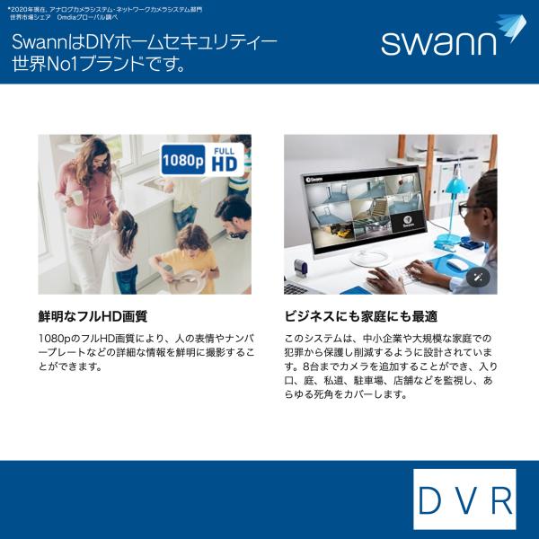 Swann セキュリティカメラ 8CH DVRレコーダー FHD 2TB搭載(最大4TB対応) レコーダー単品 SODVR-84680T_1