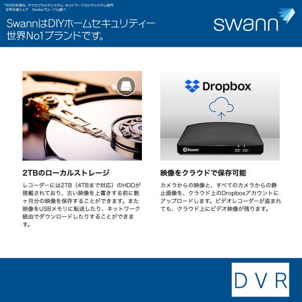 Swann セキュリティカメラ 8CH DVRレコーダー FHD 2TB搭載(最大4TB対応) レコーダー単品 SODVR-84680T_2