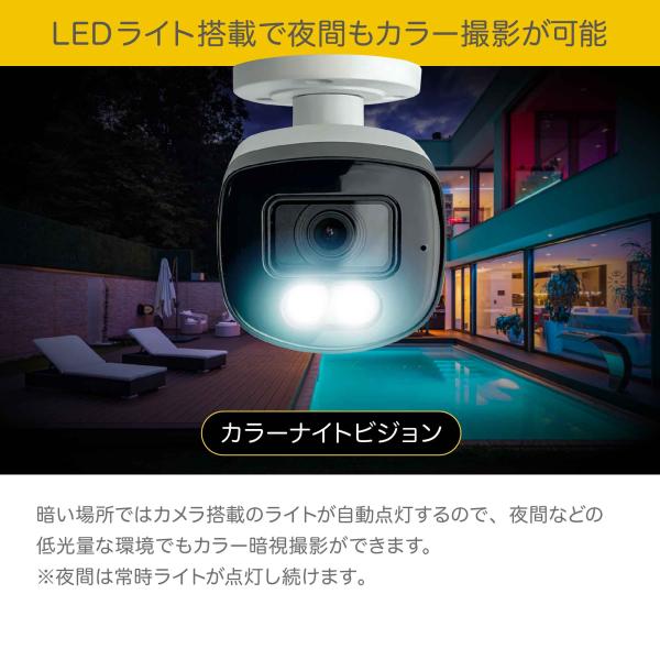 【プロモーション特典有】Q-see セキュリティカメラ 8ch NVRレコーダー 2TB搭載 スポットライト 屋内外対応 防犯カメラ IP67仕様 PoE 5MP カメラ4台 QP08045YC_3