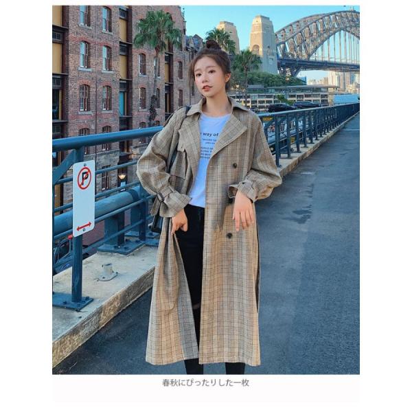 ブリットチェック レディース スプリングコート コート ロングコート アウター 長袖 大人 こなれ感 シック お洒落 カジュアル ファッション 春新作 ブリットチェック レディース スプリングコート コート ロングコート