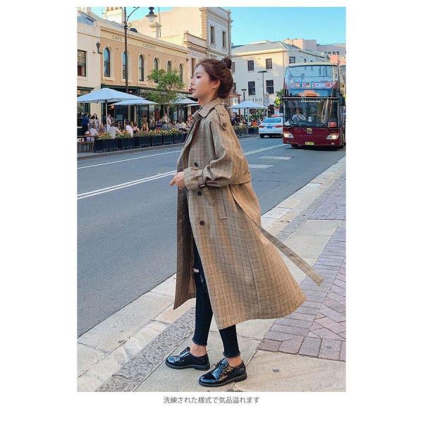 ブリットチェック レディース スプリングコート コート ロングコート