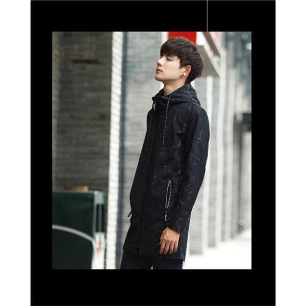 ロングコート メンズ 裏起毛 厚手 長袖 アウター ウィンドブレーカー