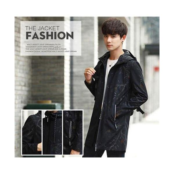 ロングコート メンズ 裏起毛 厚手 長袖 アウター ウィンドブレーカー