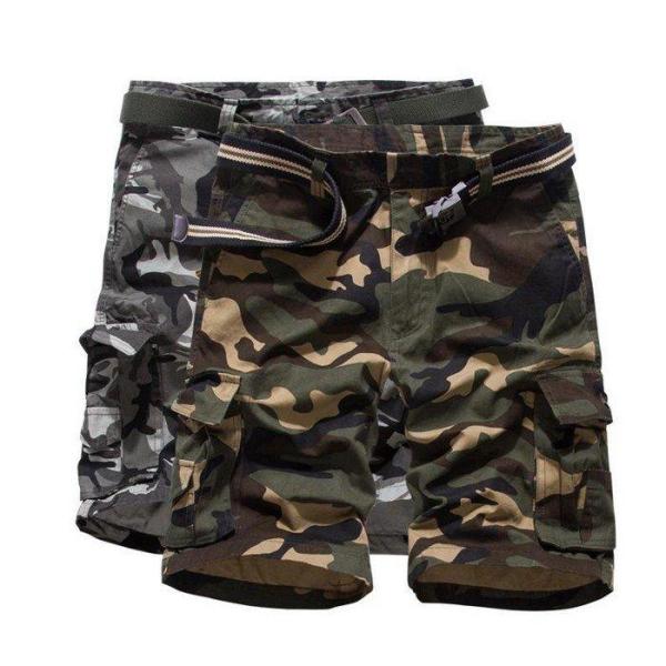 ショートパンツ ハーフパンツ メンズ カーゴパンツ 半パン ショーツ 短パン イージーパンツ 迷彩 ボトムス グレー