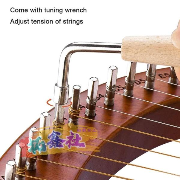 英円楽器 ライア 12弦 木製 ライアー ハープ 24弦 竪琴、マホガニー