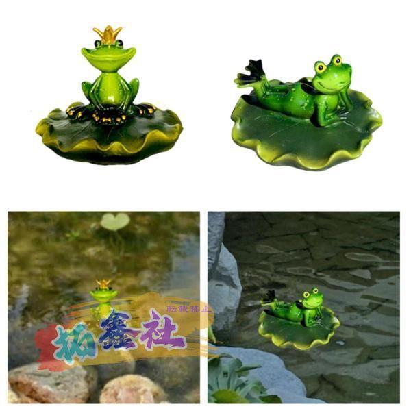池の水に浮かぶカエルの置物 コレクション用動物像 池用 屋外スタイル