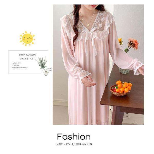 ネグリジェ ロング 姫 ワンピース パジャマ レディース ナイトドレス